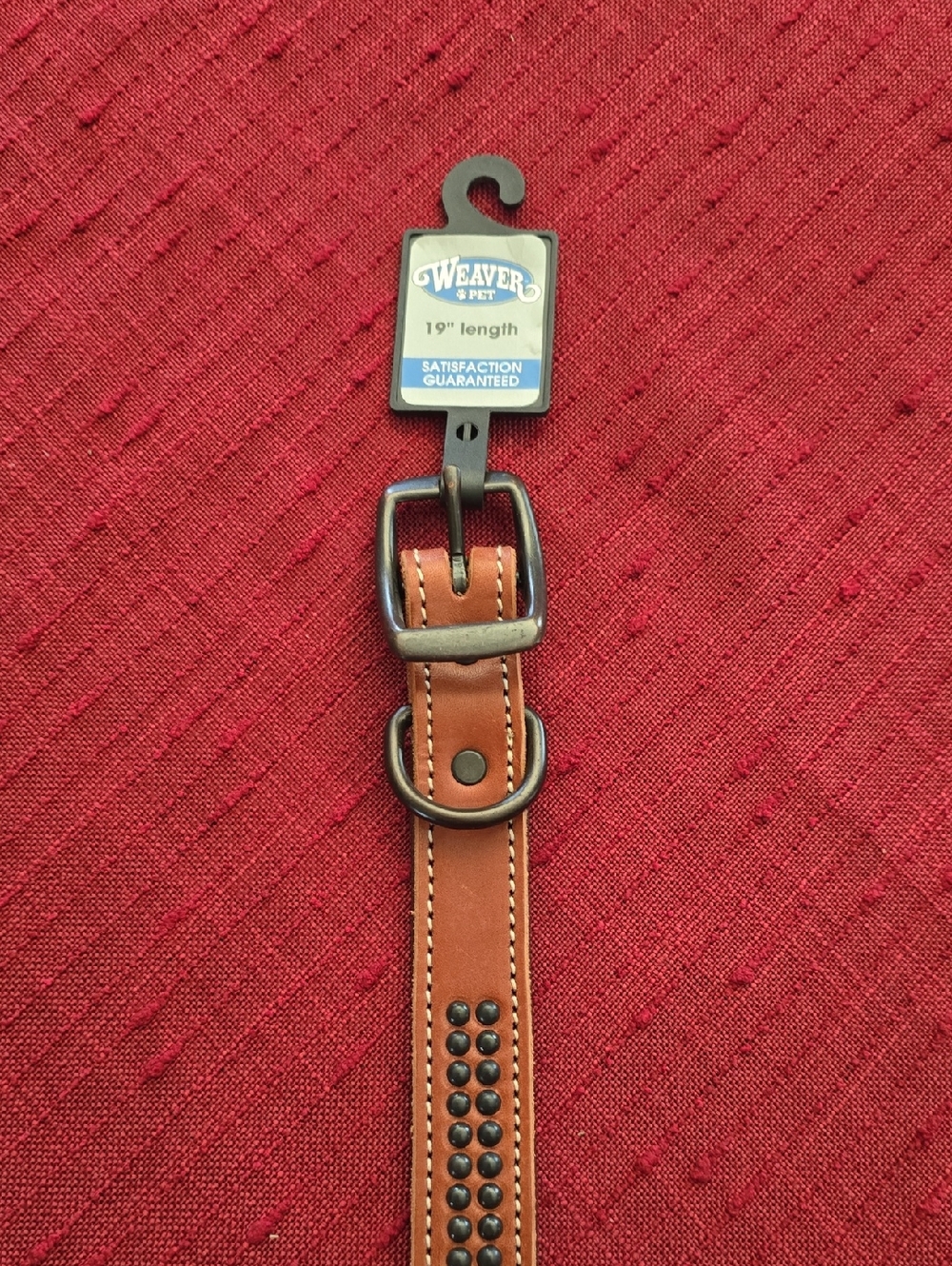 Weavers Leather Studded Dog Collar. 19".  NWT.